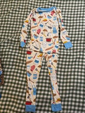 Little Sleepies Kids Baking Print Pajama Set - Blue Trim